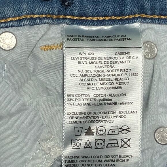 Levis Girls Jeans Sz 14 Adjustable Waist Skinny Distressed Destructed - Picture 6 of 10